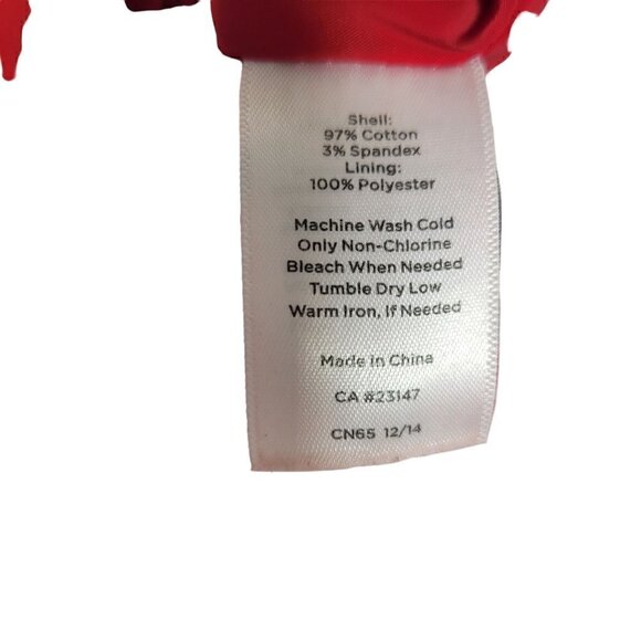 Talbots Women's Red Vibrant Floral Pattern Red A-Line Skirt 97% Cotton Size 16 - Picture 6 of 6